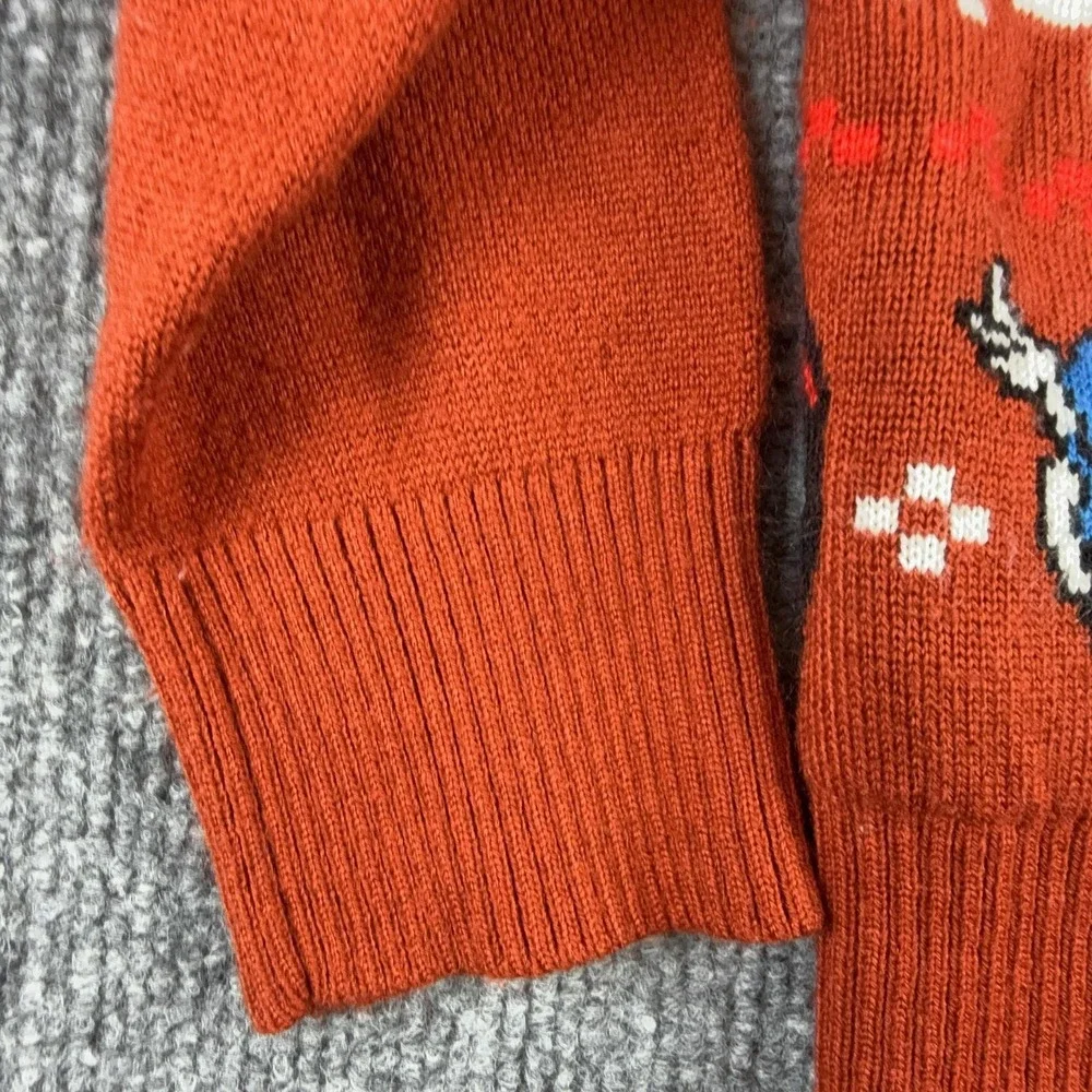Marvel Sweater Kids XS Orange Fair Isle Spider-Man Captain America Graphic